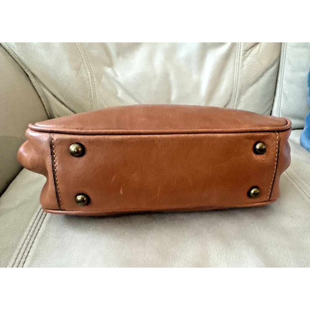 Patricia Nash Leather Gracchi Frame Satchel Bag Brown Top Handle Y2K - Picture 10 of 15
